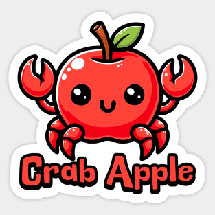 Crab Apple! Cute Cute Food Animals Pun Sticker